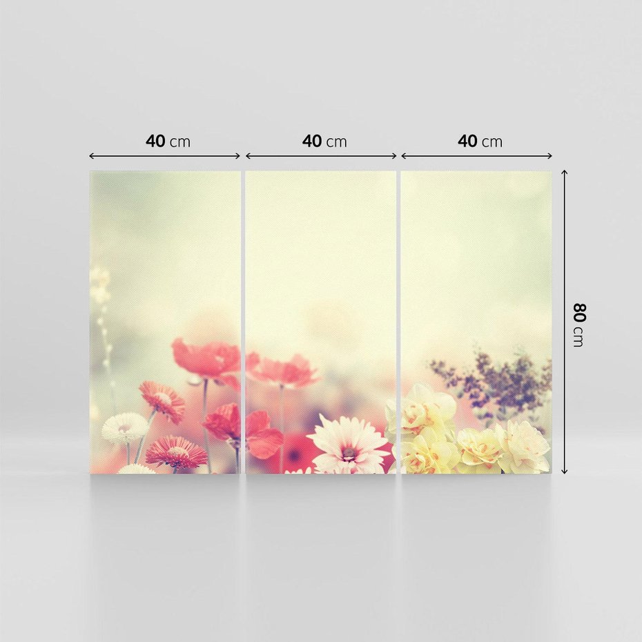 Obraz na płótnie 120x80 - Delikatne kwiaty pastelowe - kwiaty, pastelowe