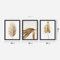 Zestaw obrazy w ramie 40x50 galeria - Złote, palmy, liście, tropikalne, minimalizm - rama czarna
