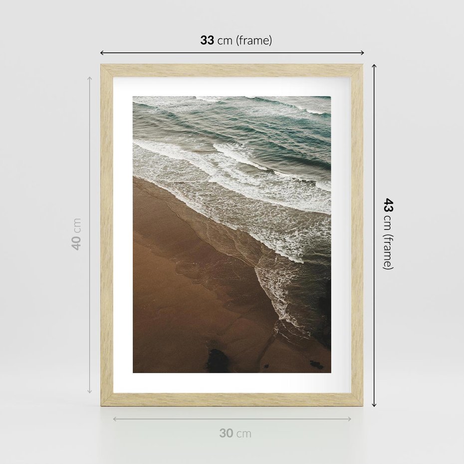 Plakat w ramie 30x40 - Spokój nad plażą - plaża, morze - rama drewno