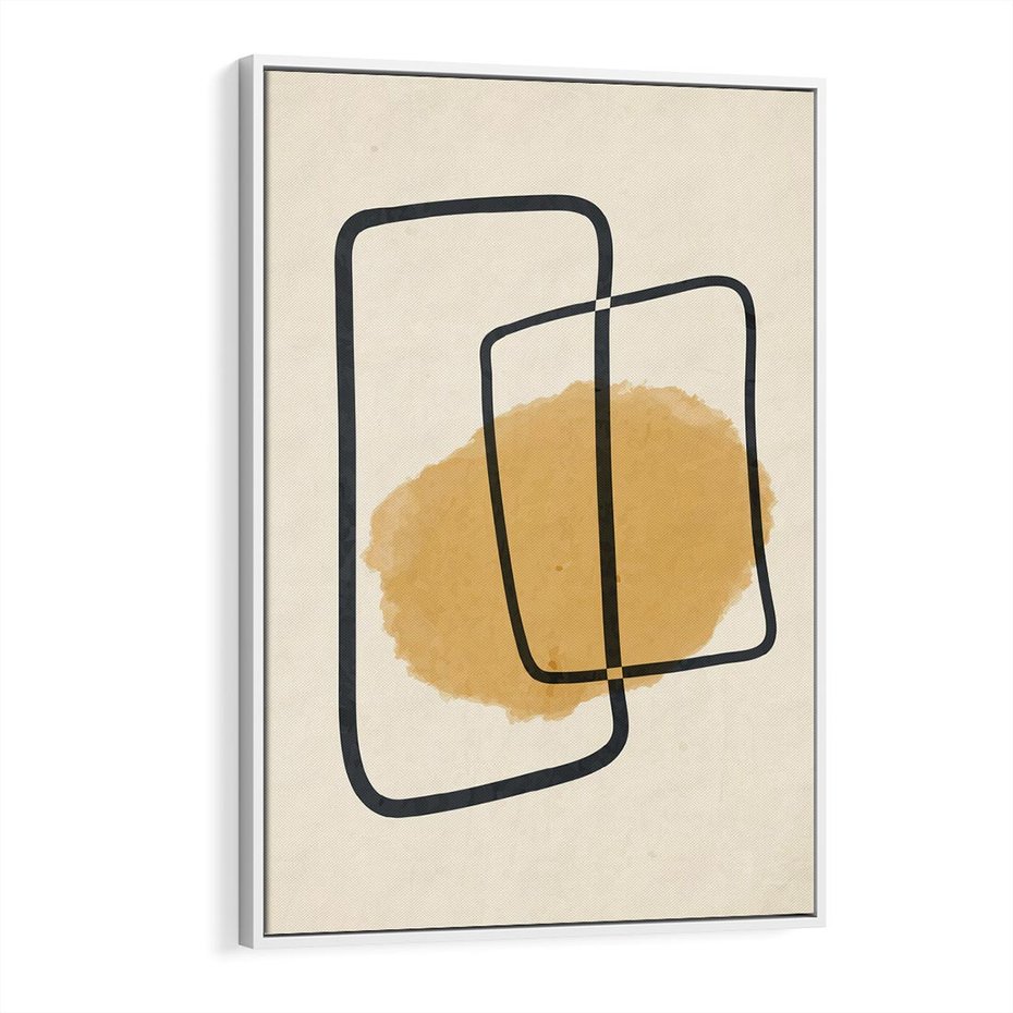 Obraz w ramie 50x70 - Rozkwitające Formy - abstrakcyjne nieregularne kształty, minimalistyczny plakat - rama biała