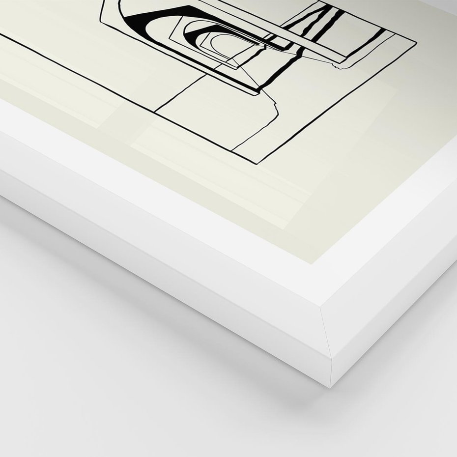 Plakat w ramie 30x40 - Poezja światła i cienia - nowoczesna sztuka, minimalistyczny styl - rama biała