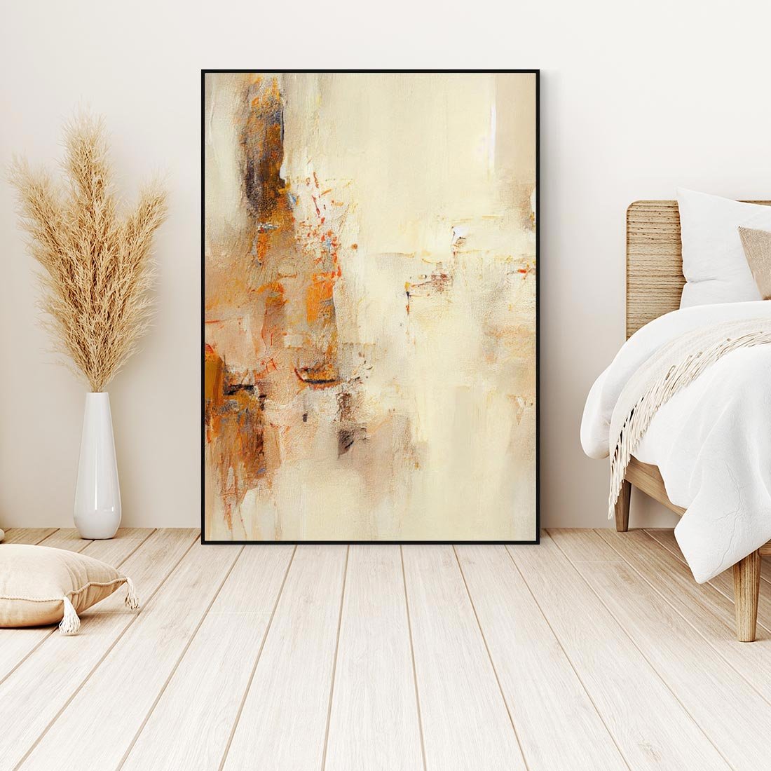 Obraz w ramie 50x70 - Odbicie utraconych barw - abstrakcja, tekstury farb - rama czarna