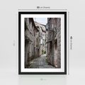 Plakat w ramie 30x40 - Malownicza uliczka we Włoszech - uliczka, Włoch - rama czarna