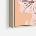 Obraz w ramie 80x80 - Kwiatowa Harmonia - minimalistyczny plakat, pudrowe kwiaty - rama drewno