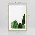 Plakat w ramie 50x70 - Minimalizm Natury - kaktus, zbliżenie - rama drewno