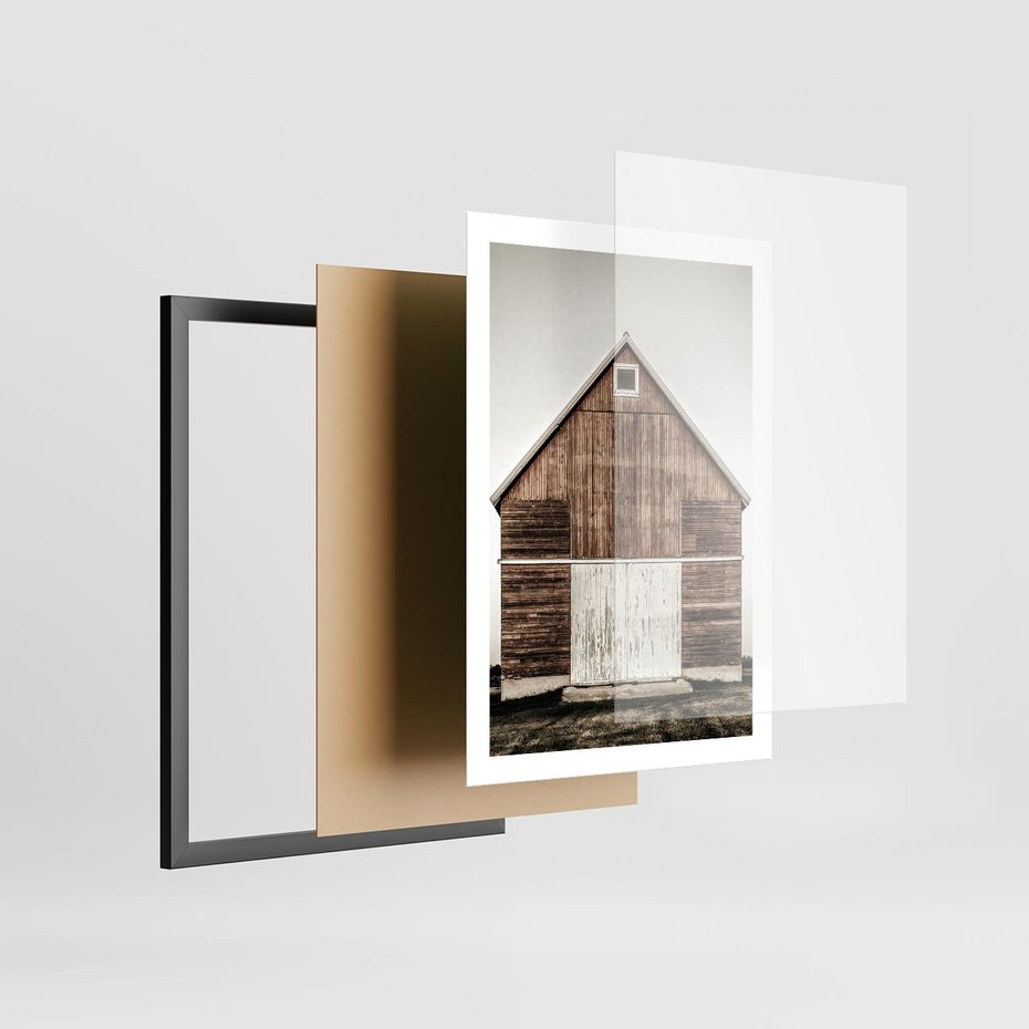 Plakat w ramie 50x70 - Rustykalny Drewniany Domek - domek, drewniany dom - rama czarna