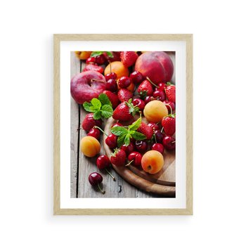 Plakat w ramie 40x50 - Owoce w restauracji artystycznie - owoce, restauracja - rama drewno