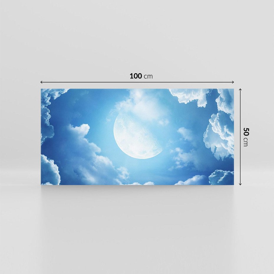 Obraz na płótnie 100x50 - Księżycowe Chmury - księżyc, chmury
