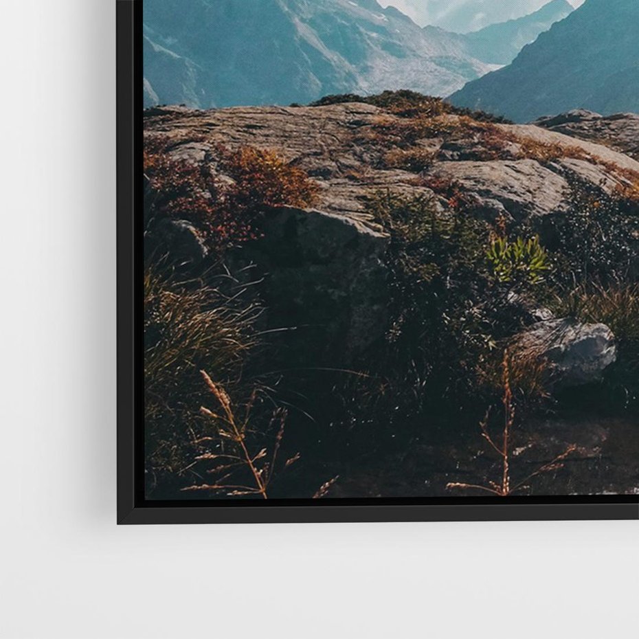 Obraz w ramie 70x50 - Inspirujący Pejzaż - ścieżka, górska - rama czarna