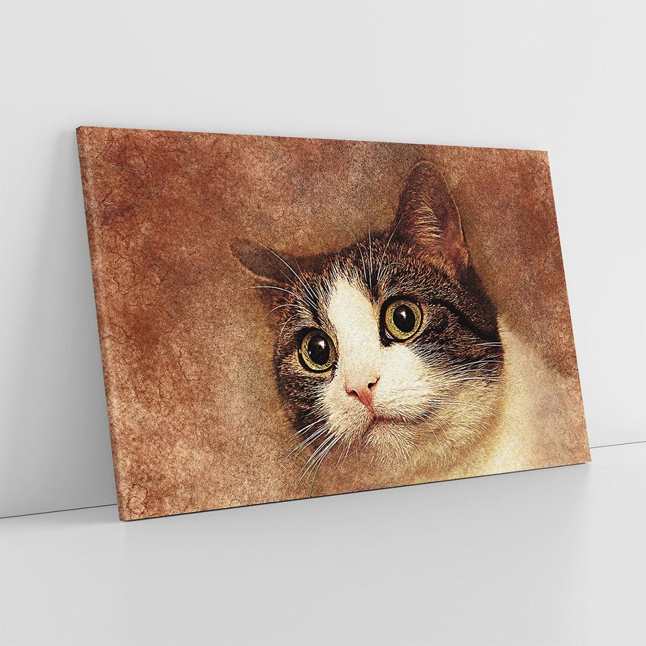 Obraz na płótnie 100x70 - Kot w abstrakcyjnej formie - kot, sztuka