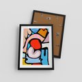 Plakat w ramie 30x40 - Czarny Komiks - abstrakcyjne formy, komiksowy styl - rama czarna