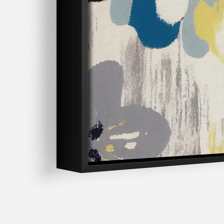 Obraz w ramie 70x50 - Kwiatowe Impresje - malowane duże kwiaty, kolory żółty - rama czarna