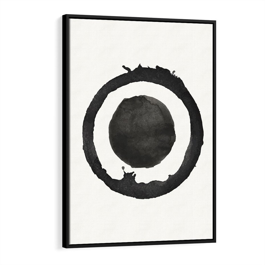 Obraz w ramie 50x70 - Harmonijne Emocje - abstrakcyjne plamy okręgi, akwarelowe - rama czarna