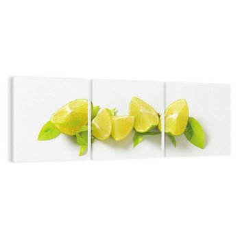 Obraz na płótnie 150x50 - owocowa eksplozja - limonki, owoce
