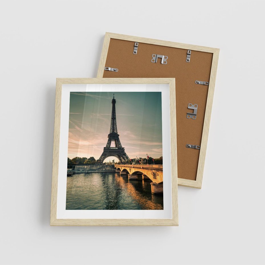 Plakat w ramie 40x50 - Paryski Szczyt - Paryż, wieża - rama drewno
