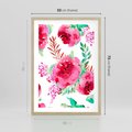 Plakat w ramie 50x70 - Delikatna Akwarela - kwiaty, akwarela - rama drewno