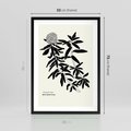 Plakat w ramie 50x70 - Szept kwiatowej wyobraźni - czarno biała grafika, roślinność - rama czarna