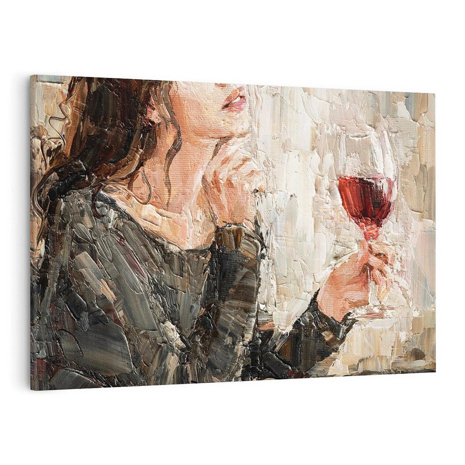 Obraz na płótnie 120x80 - Esencja - kobieta wino obraz impresonizm olej na płótnie