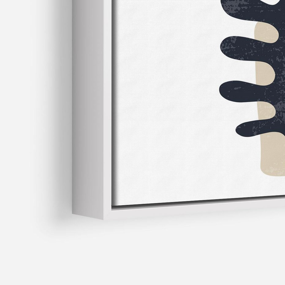 Obraz w ramie 80x80 - Opowieść Przenikających Energii - inspiracja mattise, abstrakcja - rama biała