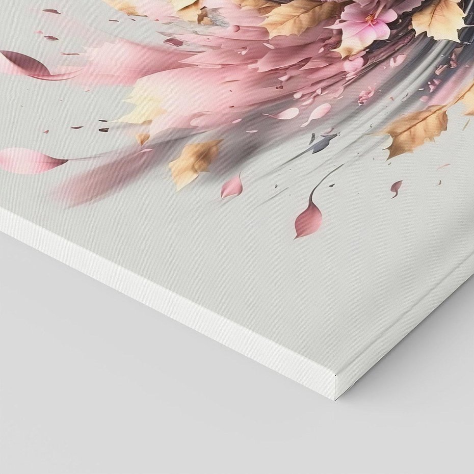 Obraz na płótnie 120x80 - Kwiatowy Wir - nowoczesna grafika komputerowa, wir z kwiatów