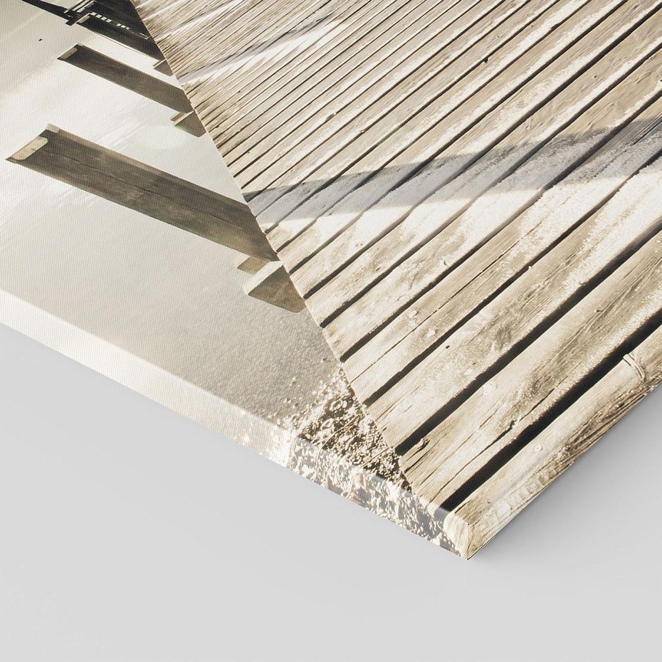 Obraz na płótnie 50x50 - Idylliczny pomost nad jeziorem - pomost, jezioro