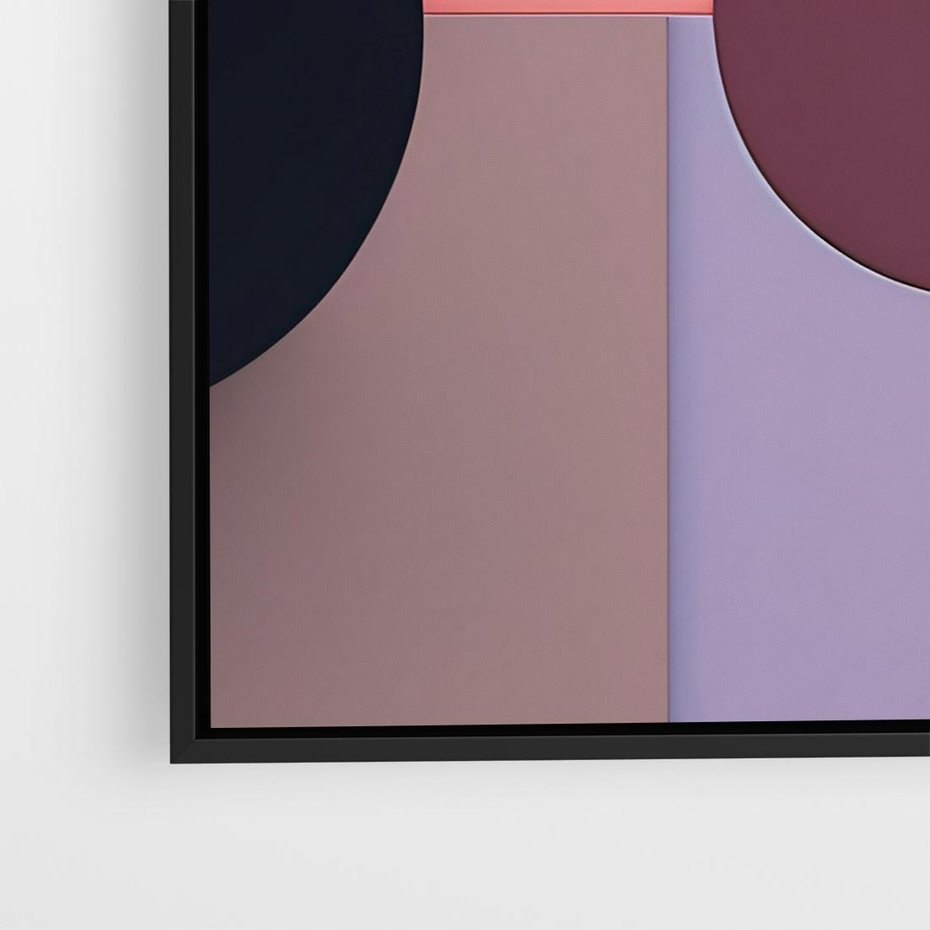 Obraz w ramie 50x50 - Przenikanie przestrzeni czasu - abstrakcja, geometria - rama czarna