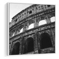 Obraz w ramie 50x50 - Koloseum w Czarnej Bieli - antyczna architektura, koloseum - rama biała