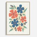Obraz w ramie 80x120 - Kolorowe Pasmo - kwiaty, nowoczesna abstrakcja - rama drewno