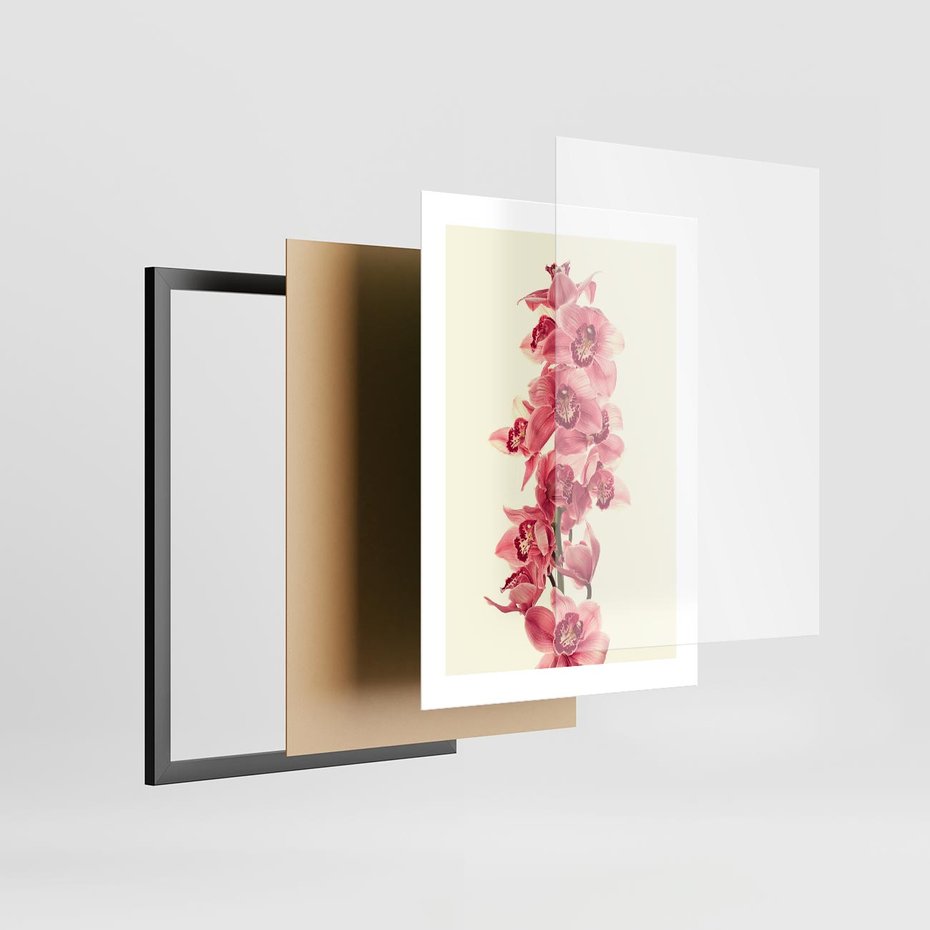 Plakat w ramie 30x40 - Orchidea w spa - relaks - orchidea, spa - rama czarna