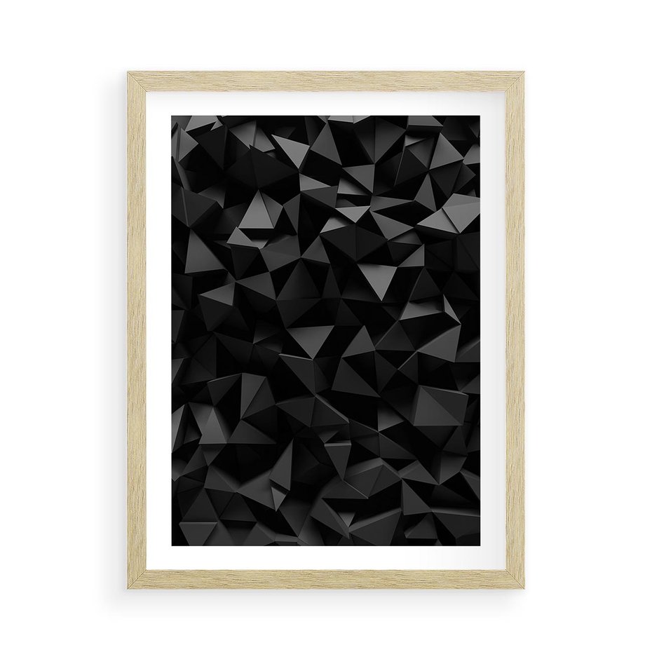 Plakat w ramie 50x70 - Geometryczna nowoczesność - geometryczne, nowoczesne - rama drewno