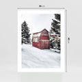 Plakat bez ramy 30x40 - Domek w Śnieżnych Górach - domek, góry