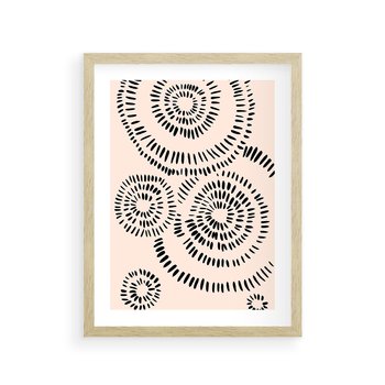 Plakat w ramie 40x50 - Abstrakcyjne Wnętrza - minimalistyczne kształty, odbicia - rama drewno