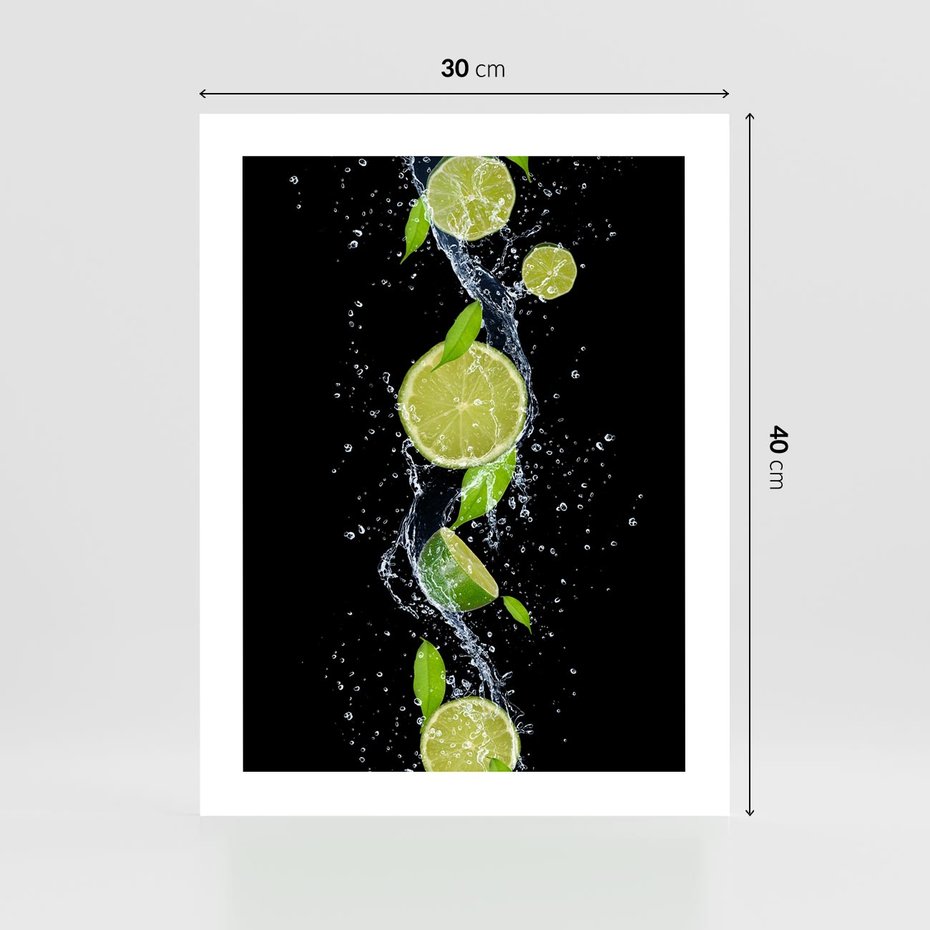 Plakat bez ramy 30x40 - Świeżość Cytrusów - limonki, cytryny