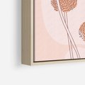 Obraz w ramie 50x50 - Rozkwitające Emocje - minimalistyczny plakat, pudrowe kwiaty - rama drewno