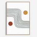 Obraz w ramie 50x70 - Kontury Harmonii - nieregularne linie, koła - rama drewno