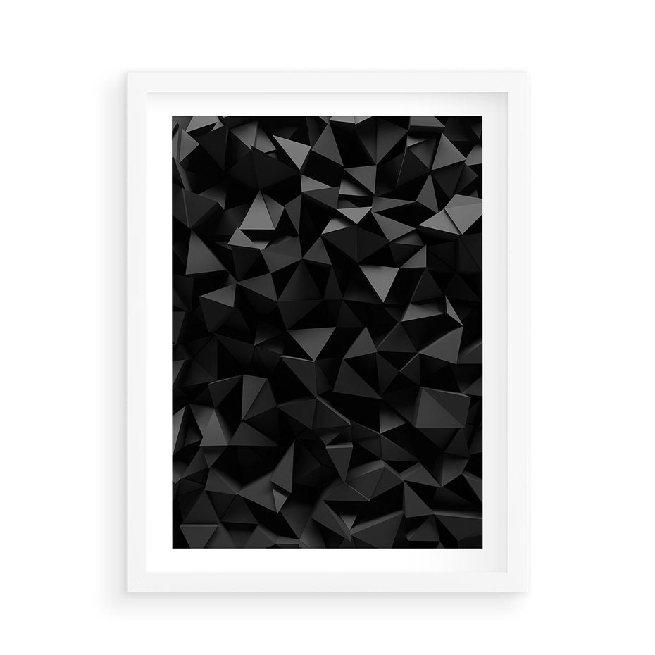 Plakat w ramie 50x70 - Geometryczna nowoczesność - geometryczne, nowoczesne - rama biała