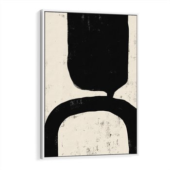 Obraz w ramie 80x120 - Przenikające Plamy - abstrakcyjna sztuka, minimalizm - rama biała