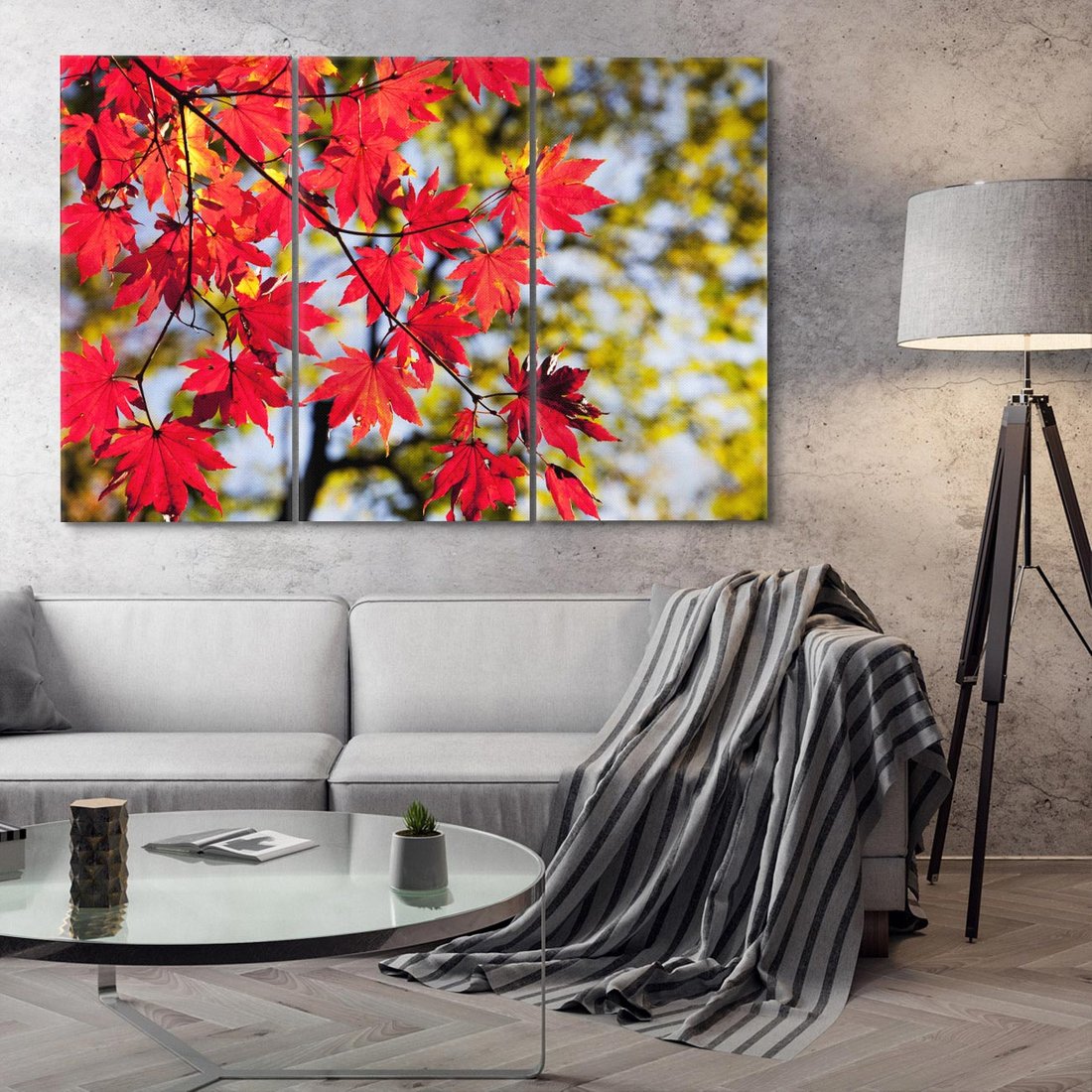 Obraz na płótnie 120x80 - Jesienny Urok Drzewa i Opadających Liści - drzewo, liście