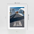 Plakat w ramie 30x40 - Kansas i Route 66 - Kansas, route 66 - rama biała