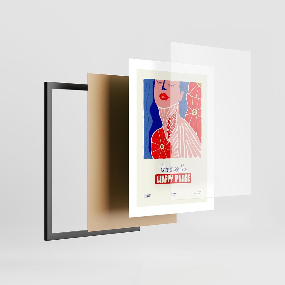 Plakat w ramie 30x40 - Abstrakcyjna Afirmacja - sztuka nowoczesna, abstrakcyjny styl - rama czarna