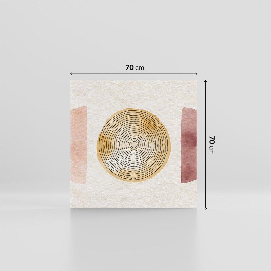 Obraz na płótnie 70x70 - Zapisane w promieniach słońca - beżowe strukturalne tło, koła
