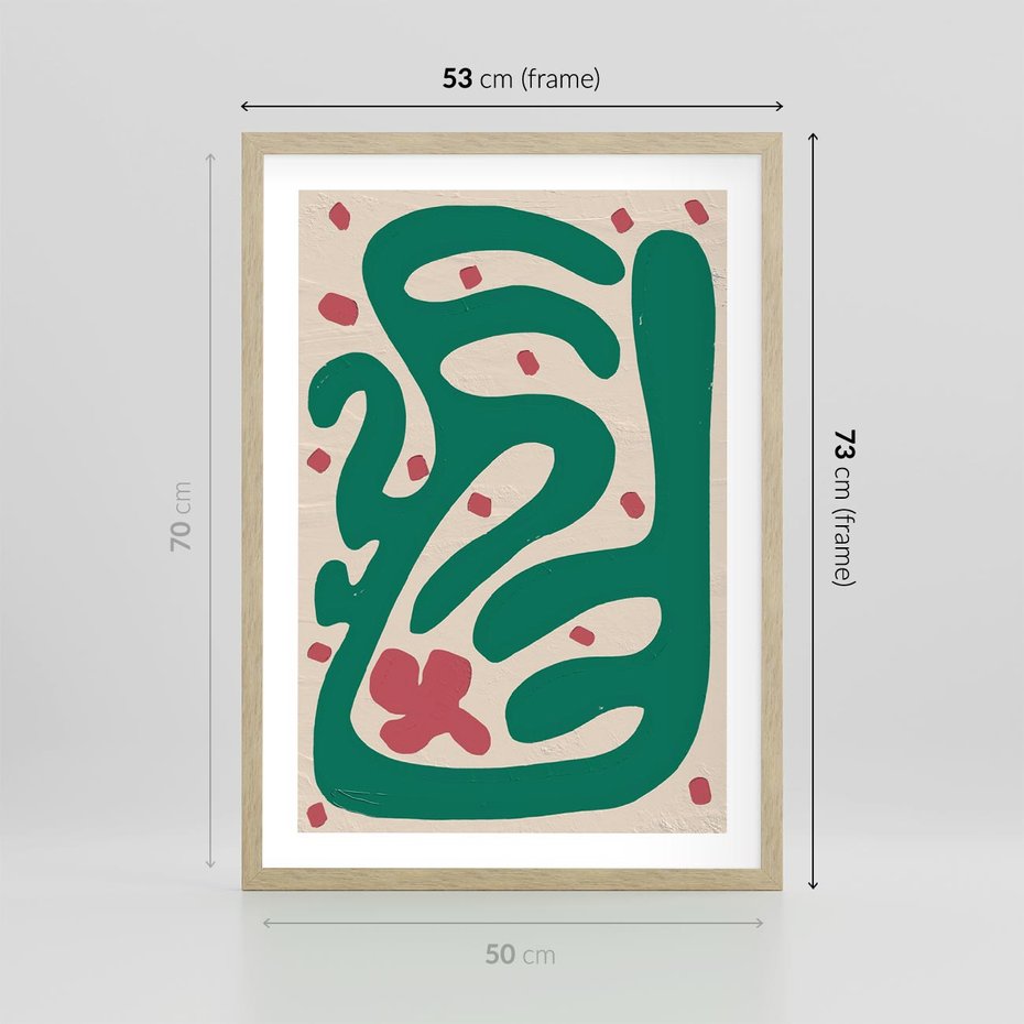 Plakat w ramie 50x70 - Boho Widoki - abstrakcyjny obraz, plakat - rama drewno