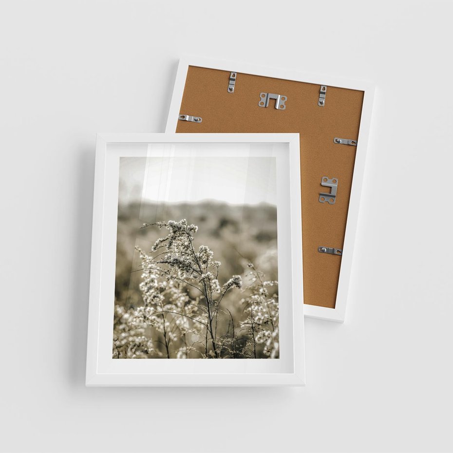 Plakat w ramie 40x50 - Pampas i Bocho - suche trawy, bocho - rama biała