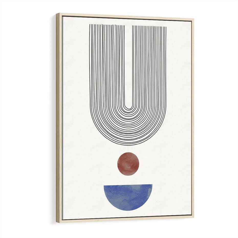 Obraz w ramie 80x120 - Rozplątane Wibracje - nowoczesny plakat, styl midcentury - rama drewno
