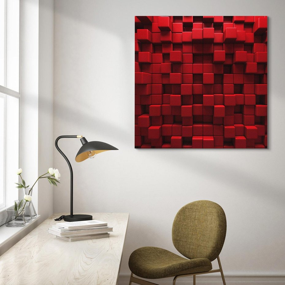 Obraz na płótnie 40x40 - Geometryczne 3D: wizja przestrzeni - geometryczne, 3D