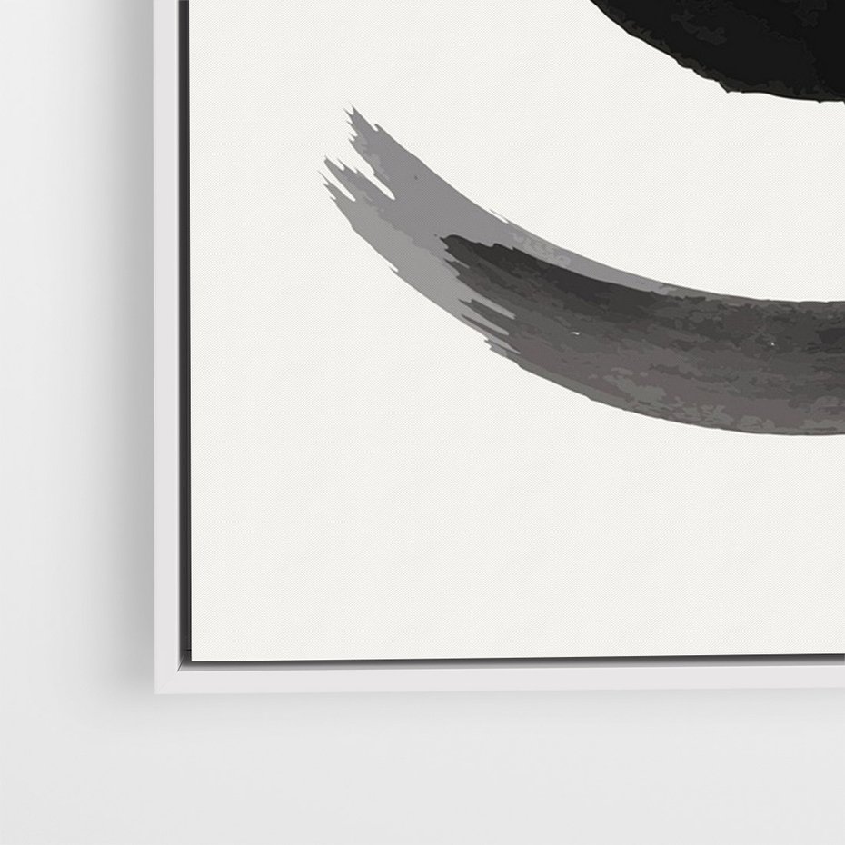 Obraz w ramie 50x70 - Bezczasowe Echo - abstrakcyjne plamy okręgi, akwarelowe - rama biała