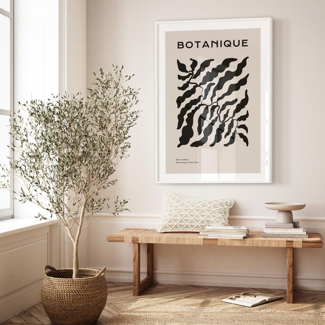 Plakat bez ramy 50x70 - Księga Odbić - abstrakcyjne liśćie, roślinne motywy