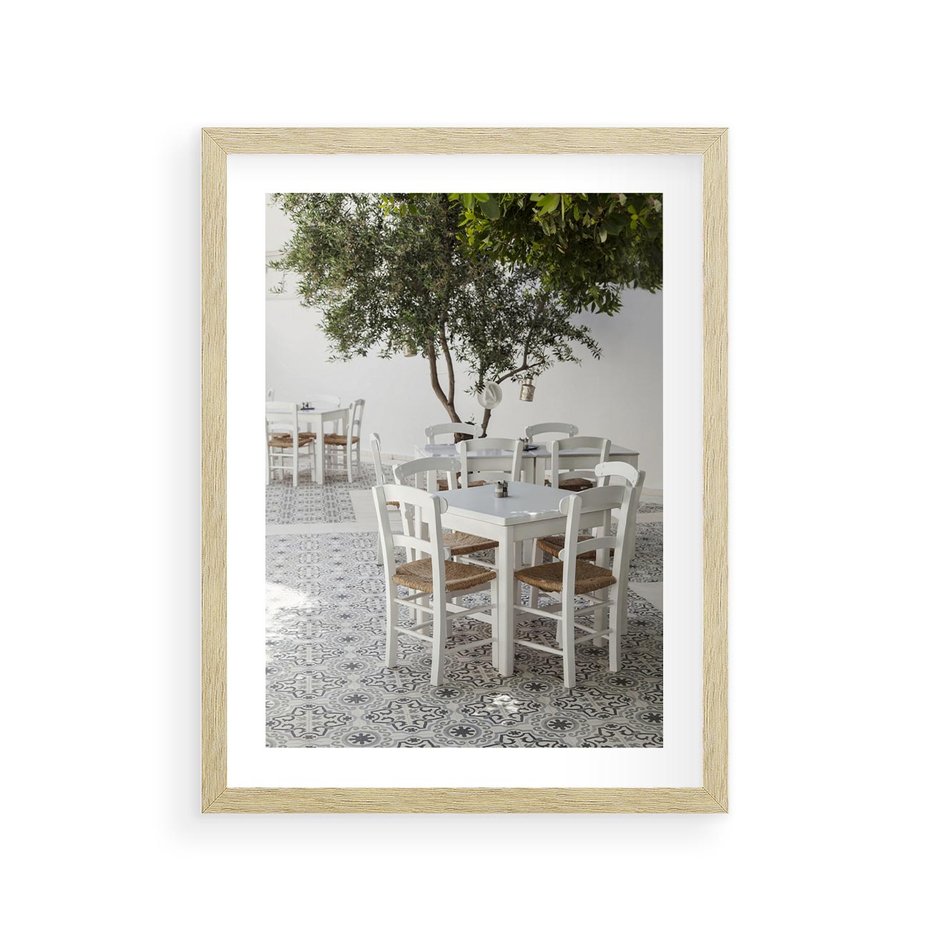 Plakat w ramie 30x40 - Włoska restauracja pełna smaków - włoska, restauracja - rama drewno