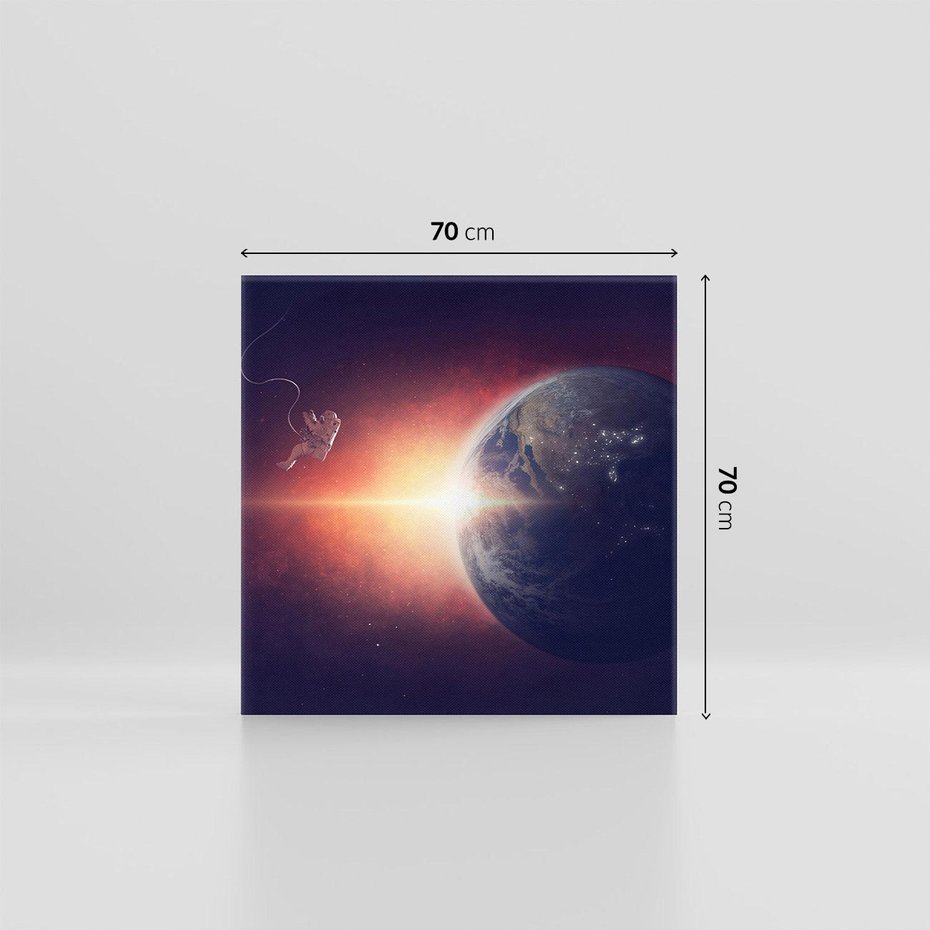 Obraz na płótnie 70x70 - Kosmiczne horyzonty - kosmos, ziemia