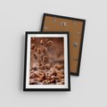Plakat w ramie 30x40 - Kawiarniana atmosfera kawy - kawa, kawiarnia - rama czarna